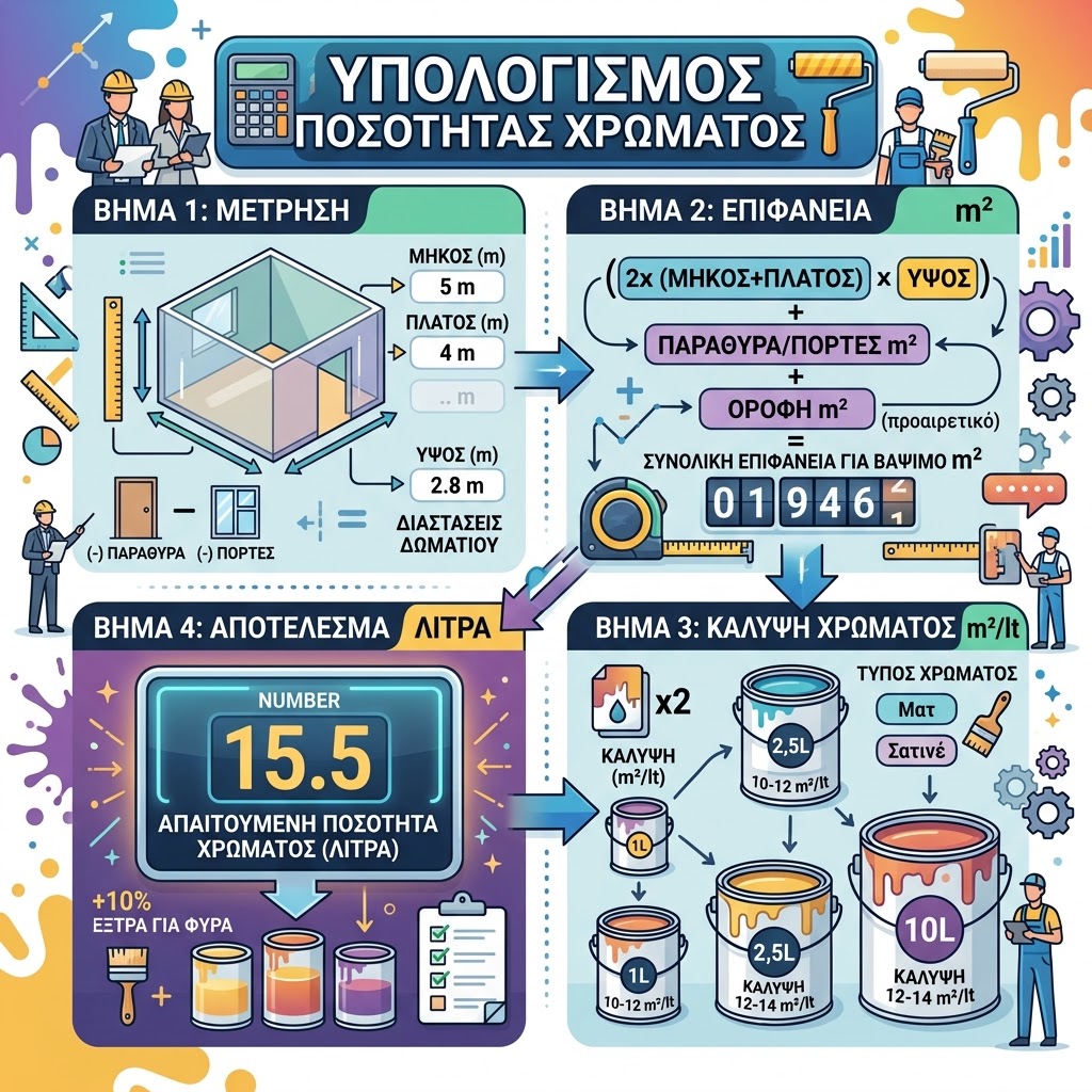 Υπολογισμός ποσότητας χρώματος